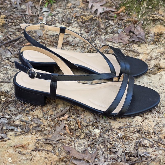 Easy Spirit Shoes - Easy Spirit Sandals Womens 6 Black Strappy Slingback Block Heel‎ Casual Dressy